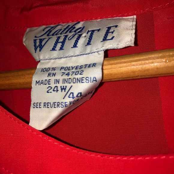 Kathy White Silky Shirt Like New 24W/44 - Picture 3 of 5